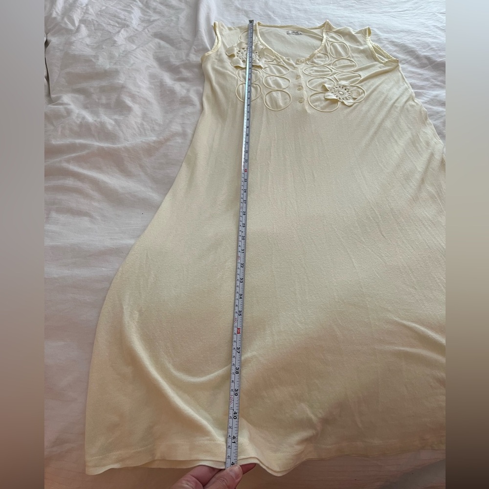 Vintage Gruppo La Perla Nightgown Butter Yellow Womens Medium Dress Floral - Picture 5 of 5